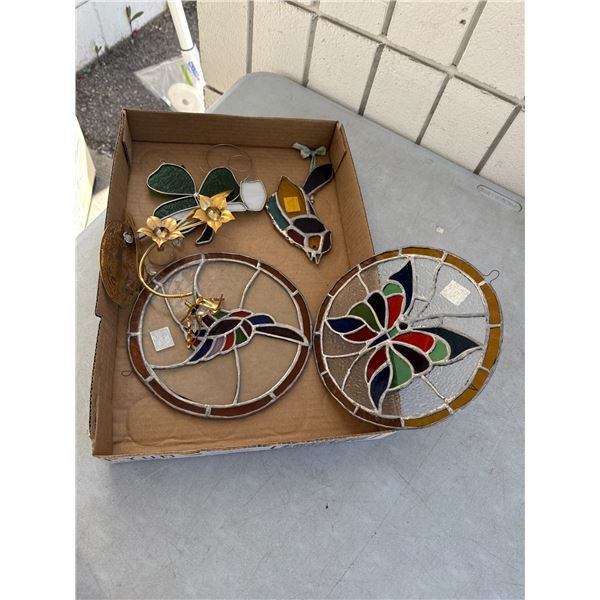 Stained glass window, ornaments, and other