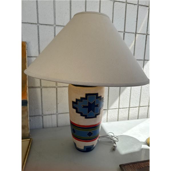 Vintage West Cal hand painted vase/lamp