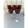 Image 1 : 5 crystal D'arques Ruby goblets