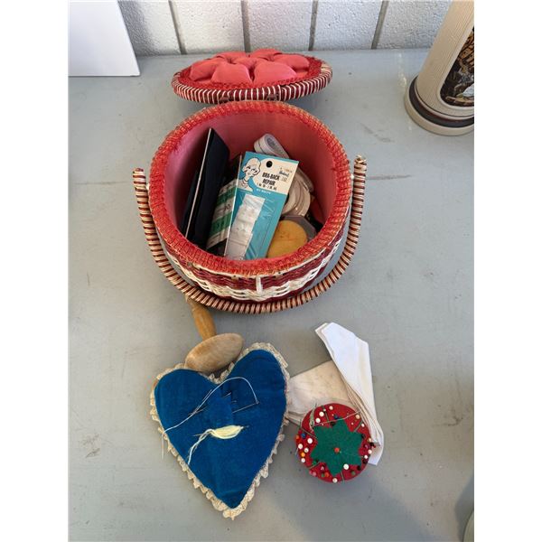Sewing basket and contents