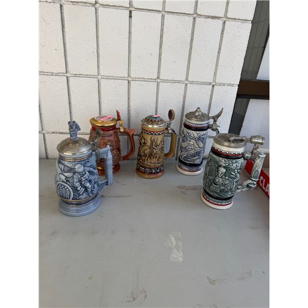 5 Avon steins