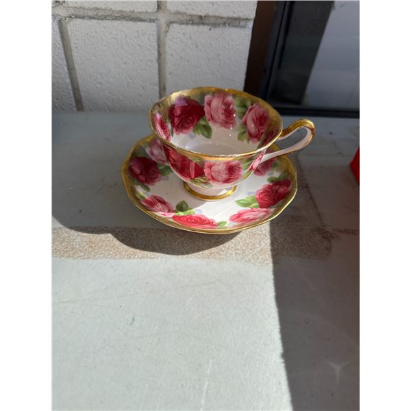 Royal Albert old English rose, teacup and saucer