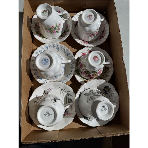 Royal Albert tea, cups, and saucers