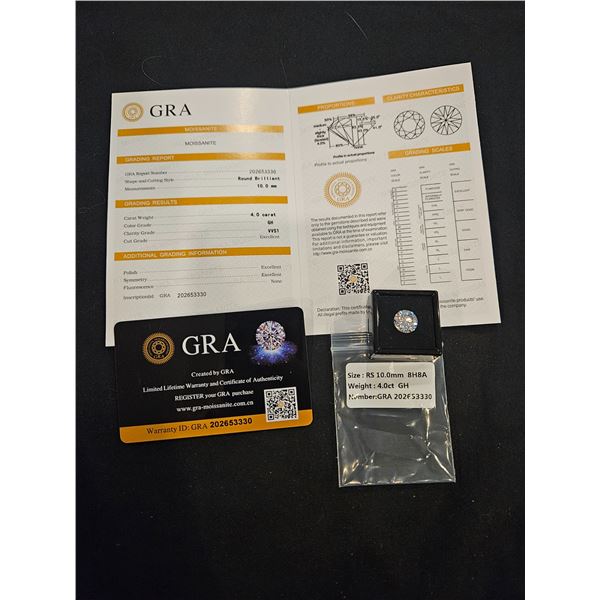 4.0ct Moissanite lab diamond