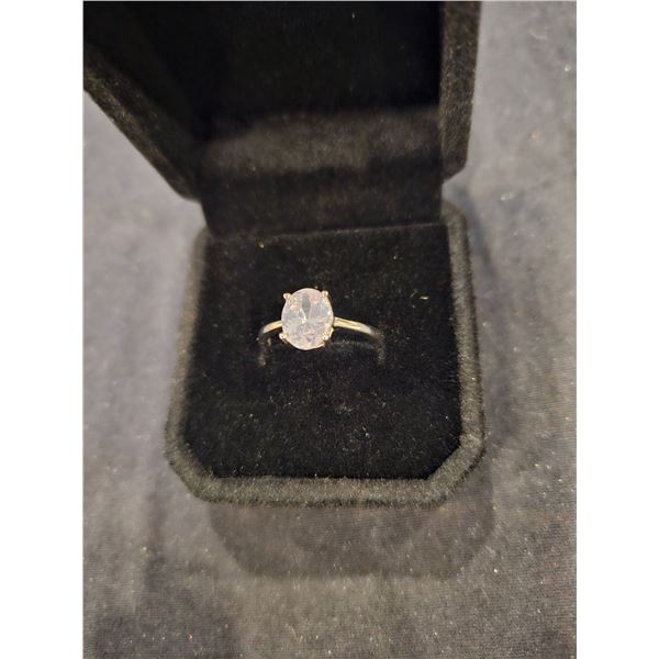 Sterling silver 3 ct Oval cut Solitaire ring
