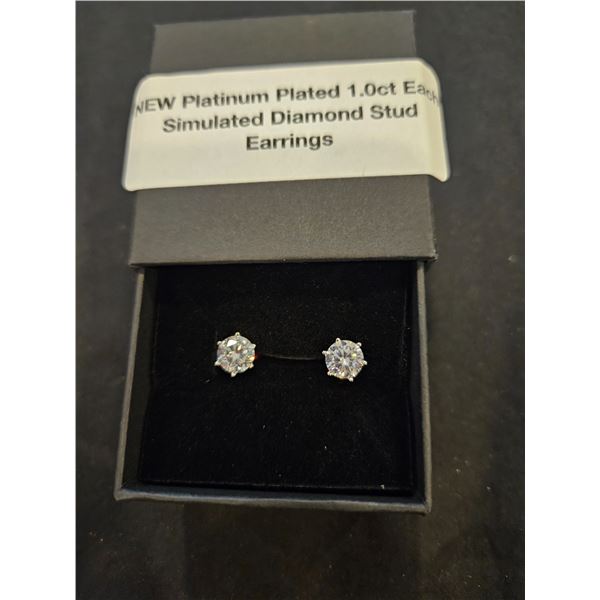 Platinum plated stud earrings