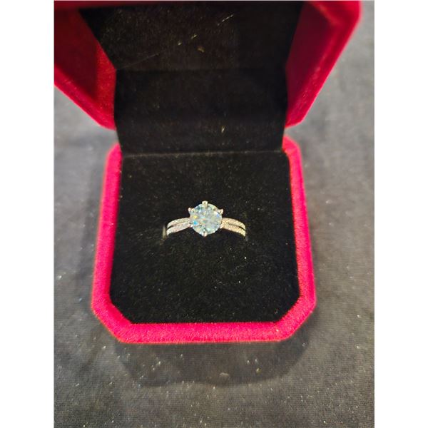 1ct GRA certified Moissanite silver ring size 5- Retail $950