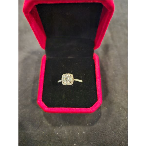 1.00ct GRA certified Moissanite silver ring size 7-$1,000