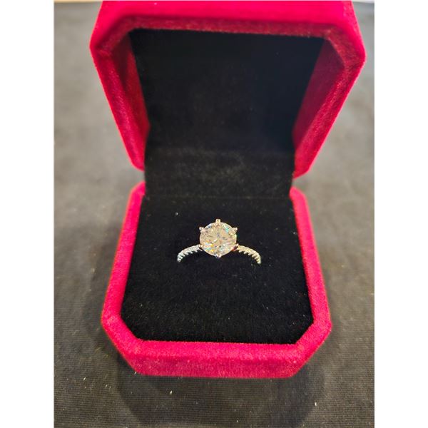 2ct GRA certified Moissanite silver ring- size 7, retail $1,455.00