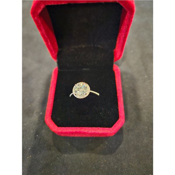 2.00 ct GRA certified Moissanite Silver ring- adjustable sizing.  Retail $2,100