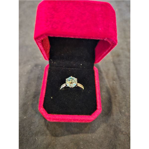 3.00 ct GRA certified Moissanite silver ring- size 7. Retail $1,870