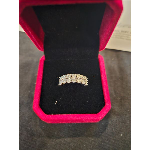 1.00 ct GRA certified Moissanite silver ring- size 6. Retail $1,200