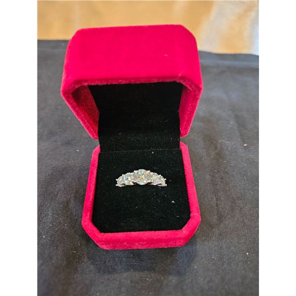 3.60 CT TW GRA certified Moissanite silver ring- size 7. Retail $2,100
