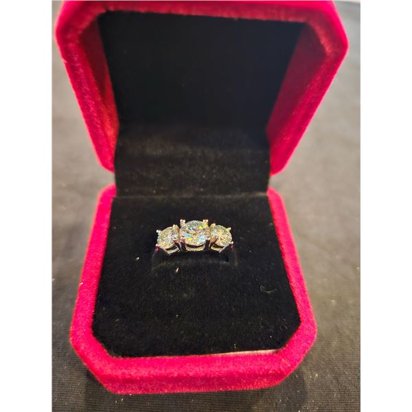 2.00ct CT TW GRA Certified Moissanite silver ring- size 6. Retail $1,320