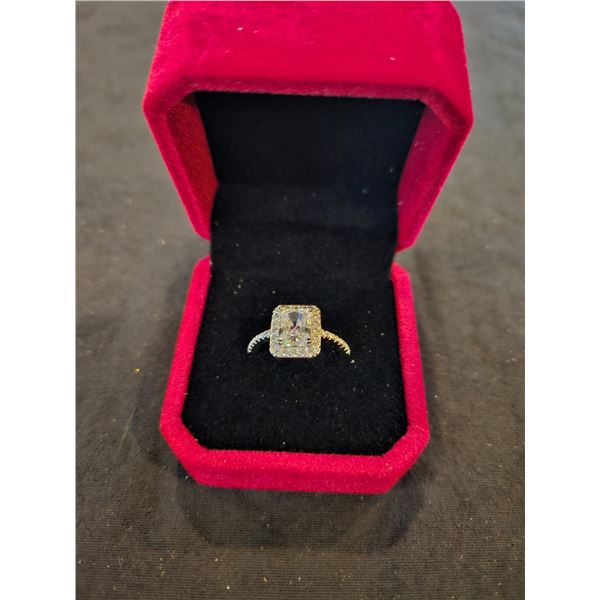 2.00CT GRA certified Moissanite silver ring- size 7. Retail $1,450