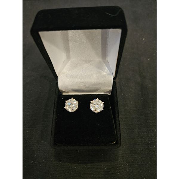 4.00CT TW GRA Certified Moissanite silver filagree basket set earrings. Retail $1,960