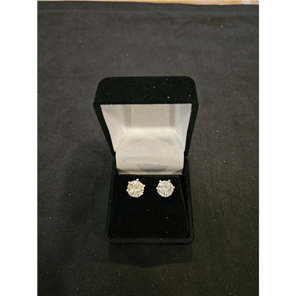 4.00CT TW GRA Certified Moissanite silver filagree basket set w/ screw back earrings. Retail $2,250