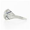 Image 7 : Antique Platinum 1.08 ctw GIA European Diamond Solitaire Sapphire Engagement Rin