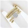 Image 3 : Estate 18k TT Gold 0.20 ctw Diamond Flexible Coiled Stack Look Wide Band Ring