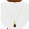 Image 1 : NEW 14k Gold 3.03 ctw Pear & Round Red Garnet Tear Drop Cluster Pendant w/ Chain