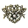 Image 1 : Vintage Victorian Revival 14K Yellow Gold Cabochon Opal Seed Pearl Brooch Pin