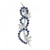 Image 1 : Fancy Vintage 18k Gold 6.05 ctw Diamond & Sapphire Wave Overlap Swirl Pin Brooch