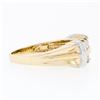 Image 5 : Modern 14k TT Gold 1.10 ctw Princess Cut Diamond 7.40mm Wide Dual Row Band Ring