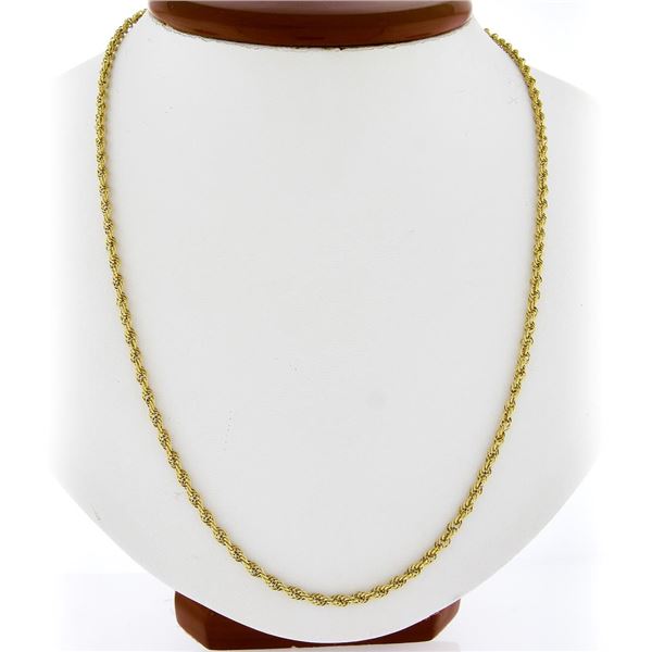 Vintage Vieri Italian 18K Yellow Gold 27.5" 2.6mm Rope Link Chain Necklace