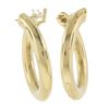 Image 4 : Solid 14K Yellow Gold Large Smooth Polished Tubes 34mm Round Hoop Earrings
