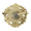 Image 3 : Vintage 14k Gold Star of David &Torah w/ Scroll Floral Frame Wreat Pin Brooch