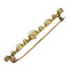 Image 2 : Antique Victorian 15k Gold Bezel Set Oval Cabochon Opal & Diamond Bar Pin Brooch