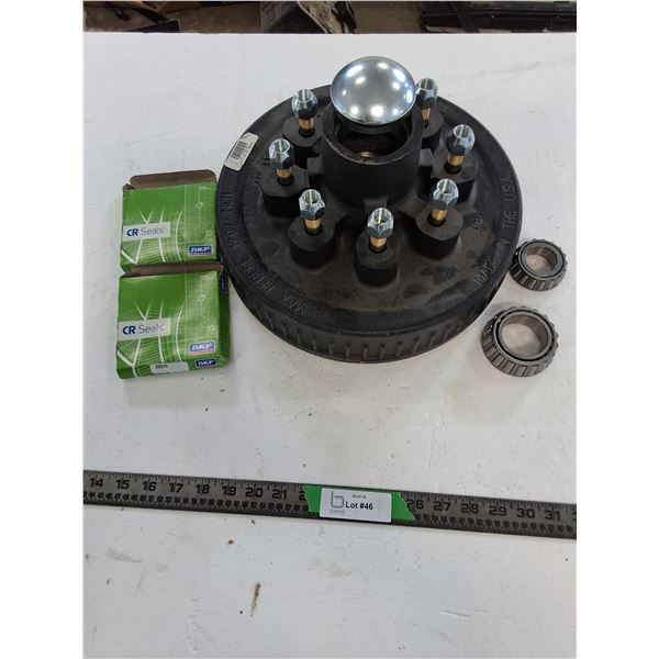 12" Complete Wheel Drum, Bearings, Seals