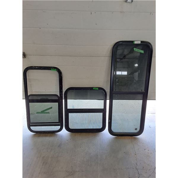(3) RV Windows - Largest 19" x 50"