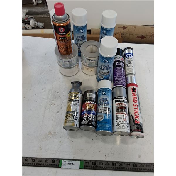 RV Chemicals Lot (Paint, Grease, Detailer, Conditioner), Filter Cartridges