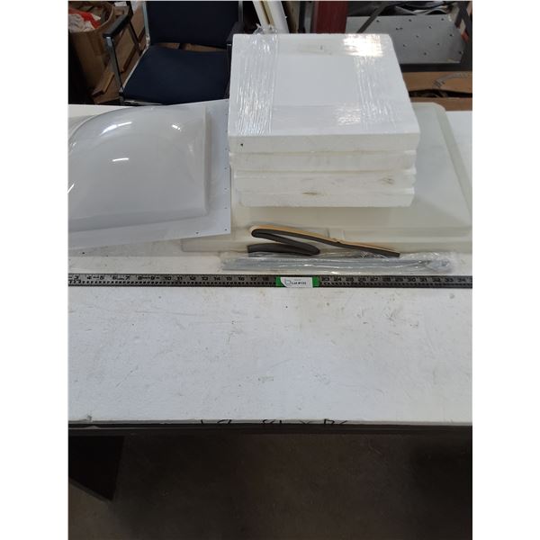 RV Door Cover with Bracket & Seal, 2 Tile Backsplash - Unopen, Skylight