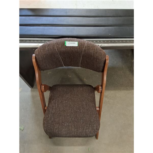 Cushioned Wood Framed Folding Chair - New, 3 Padded Booth Bars - Longest 47"