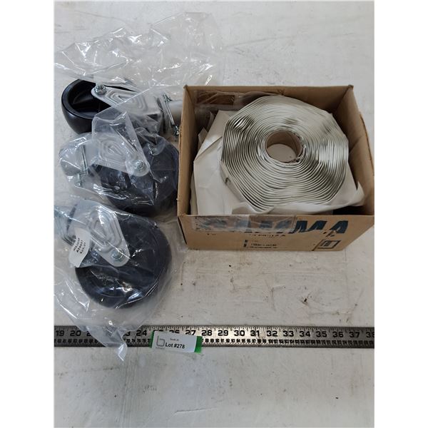 Box of Caulking Tape, 3 Caster Wheels