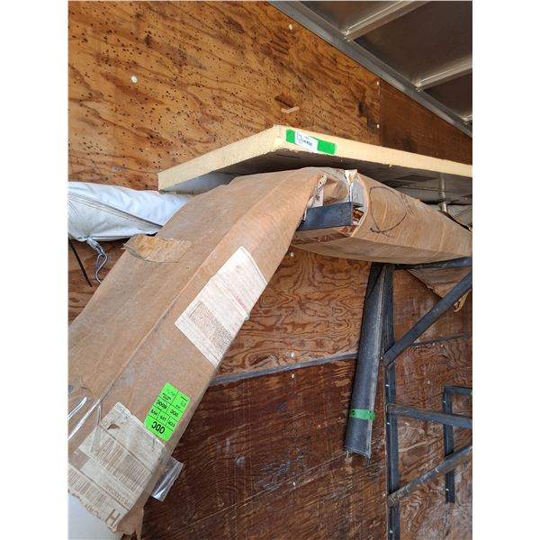 Various RV Parts, Awnings, Ladder, Misc (1st Shelf in Trailer)