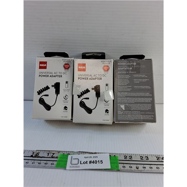 (3) RCA Universal AC to DC Power Adapters - As Is