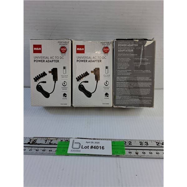 (3) RCA Universal AC to DC Power Adapters - As Is
