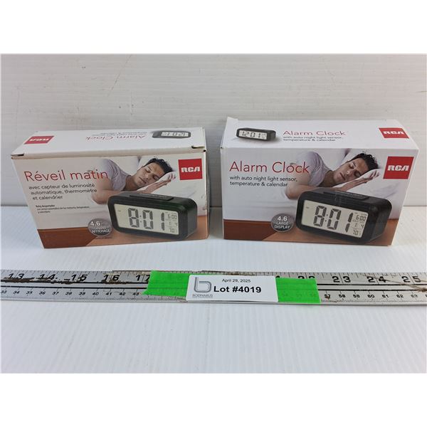 (2)  RCA Alarm Clocks - As Is