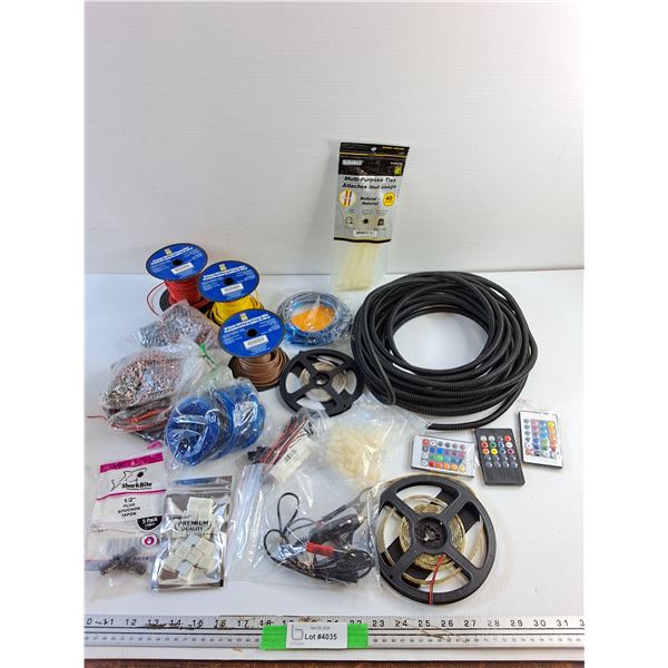 Primary Wires, LED Strips, Remotes, Connectors, Ties and Misc
