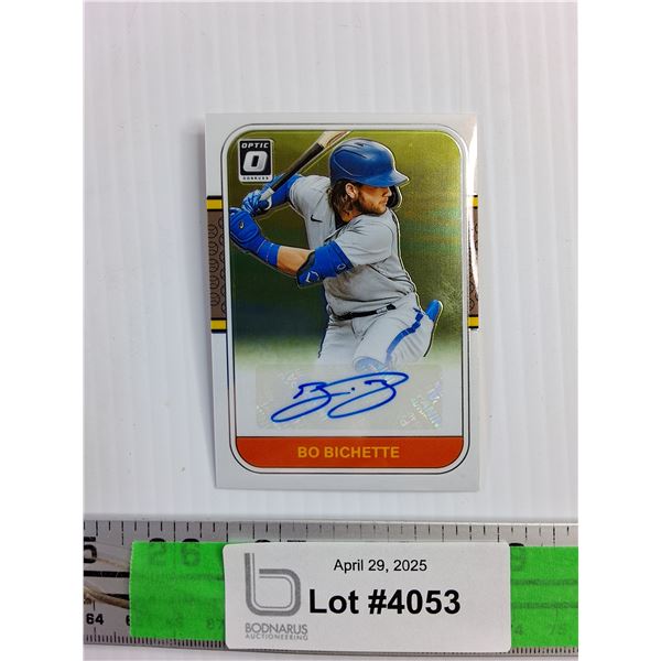 Donruss Optic Bo Bichette Autographed Baseball Card - Authenticity Not Guaranteed