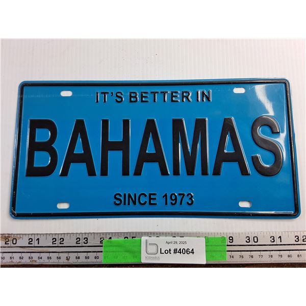 It's Better in Bahamas Front Licence Plate