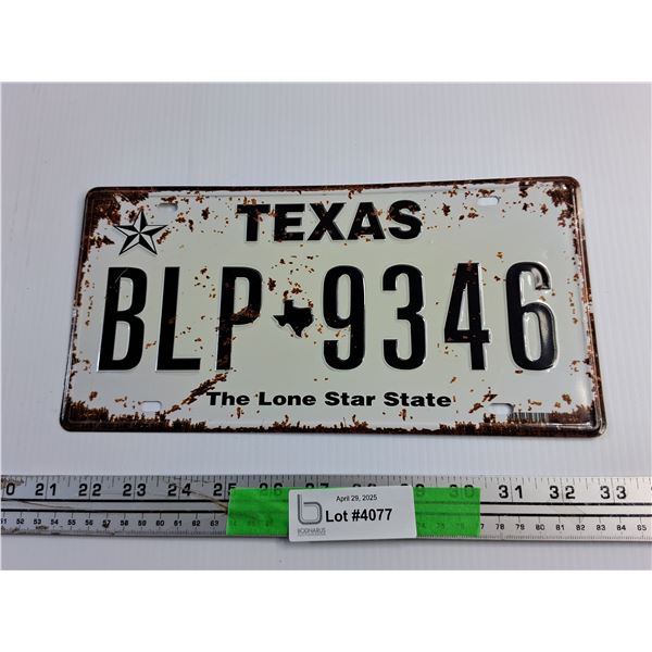 Texas Front License Plate
