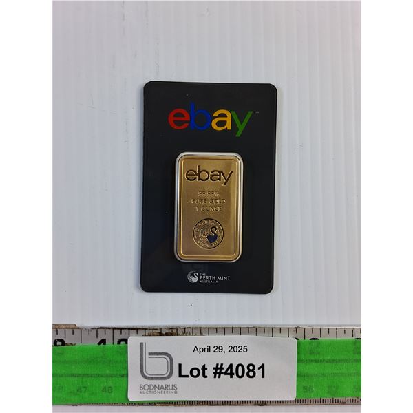 1 Oz Ebay Pure Gold Ingot - AUTHENTICITY NOT GUARANTEED