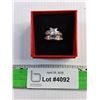 Image 1 : GRA Certified Moissanite D Color Silver Wedding Rings - Size 8, Authenticity Not Guaranteed