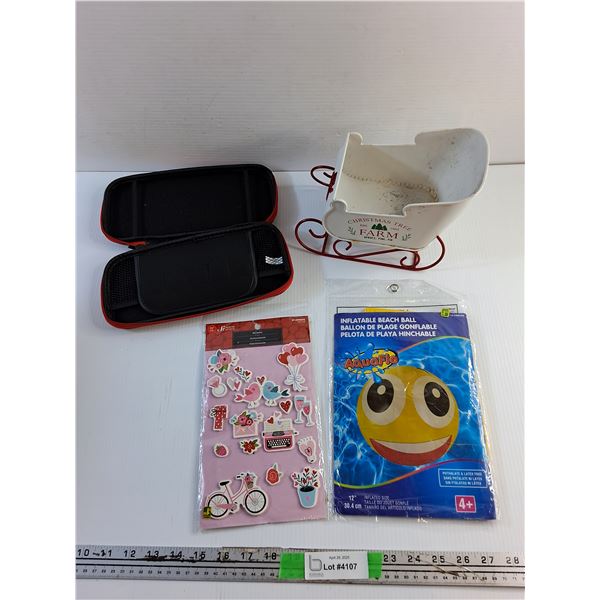 Inflatable Beach Ball, Stickers, Nintendo Switch Case and Sleigh Planter