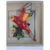 Image 3 : (2) Chalkware Parrot Pictures - 8.5" x 8.5"  - Some Wear