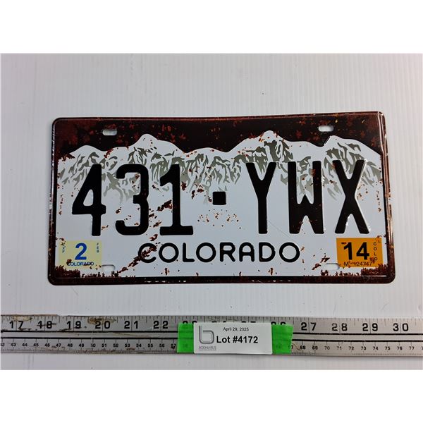 Colorado Front Licence Plate